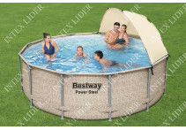 Круглый каркасный бассейн Bestway 396х107см+фильтр-насос, лестница, тент (5614V)